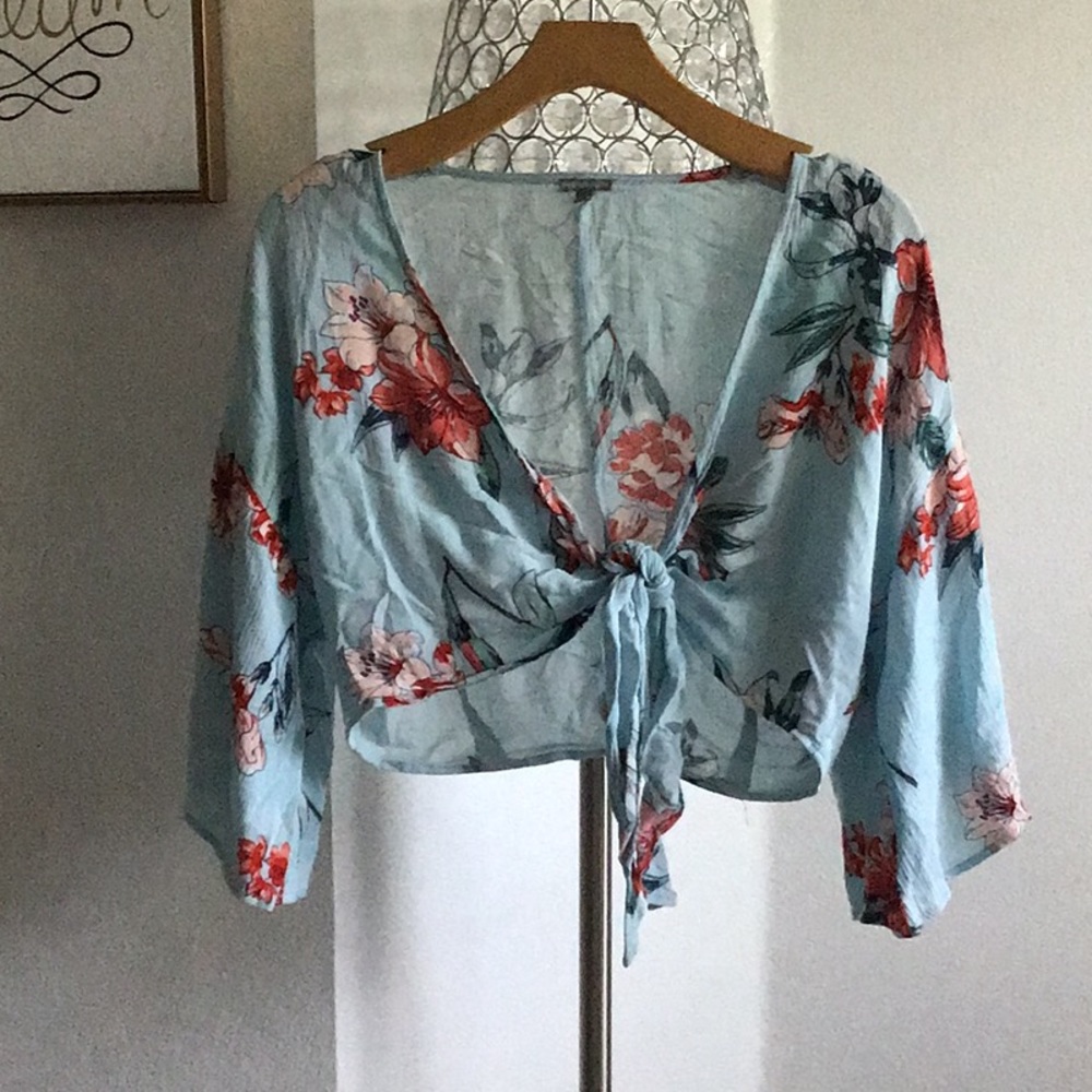 Flower tie shirt
